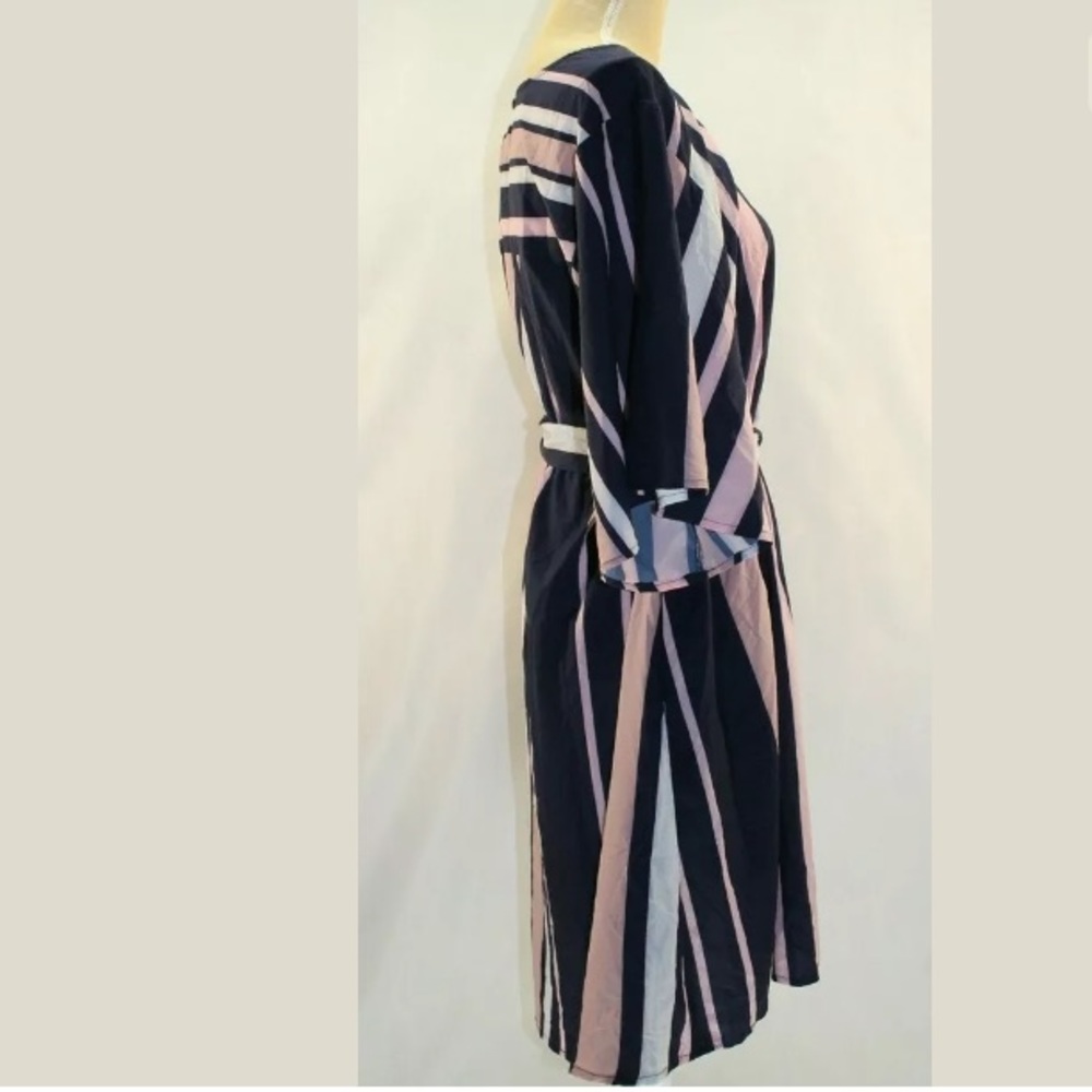 Suzanne Betro Navy&Pale Pink Stripe Tie-Waist - Picture 3 of 4